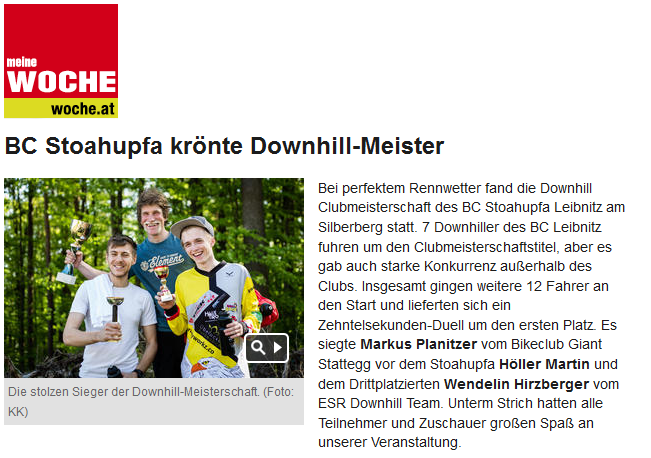BC Stoahupfa krönte Downhill-Meister